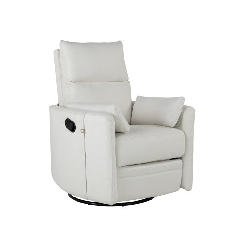 Upholstered Swivel Recliner Rocker With Two Removable Pillows