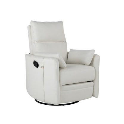 Upholstered Swivel Recliner Rocker With Two Removable Pillows