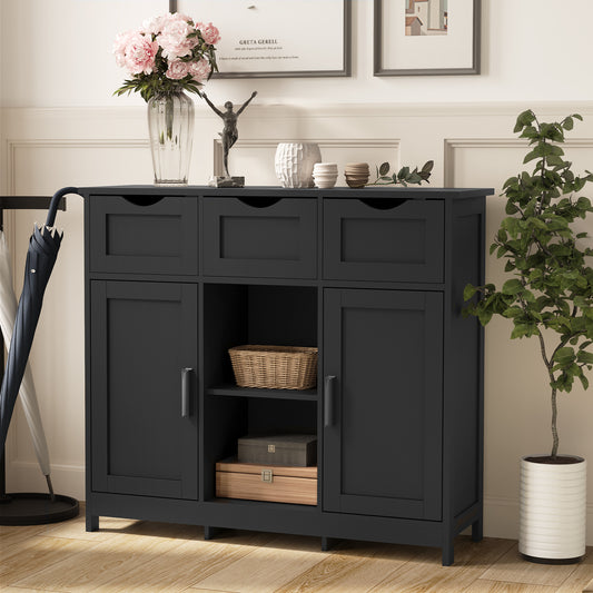 Modern Storage Cabinet With Drawers And Shelves