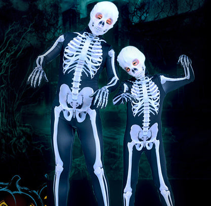 kids S M L and Adult XS S M L Halloween Skeleton Costume