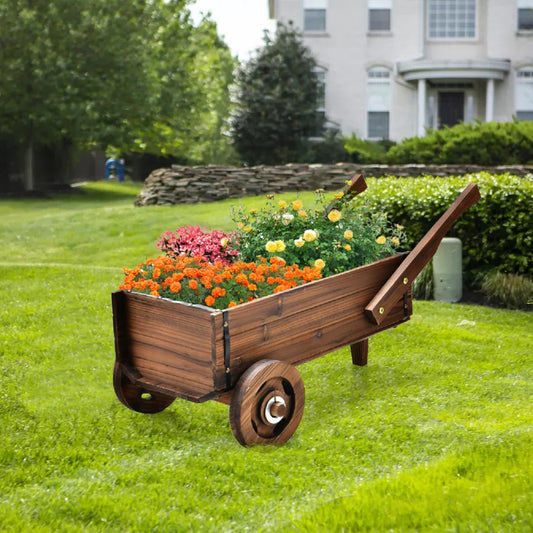 Wooden Wagon Planter Cart