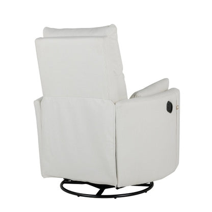 Upholstered Swivel Recliner Rocker With Two Removable Pillows