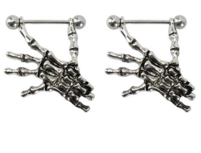 Skeleton Hand Piercing Bar Ear ring