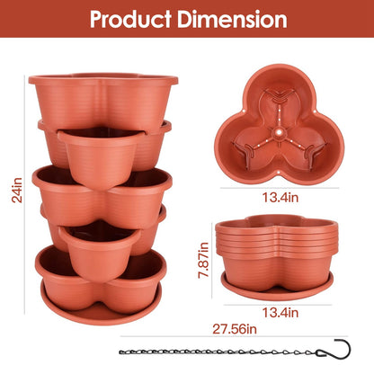 1Pc 5 Planters Garden Tower Planter Outdoor