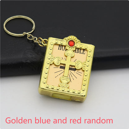 Mini HOLY Bible Keychain Religious Christian Jesus Cross Key Chain